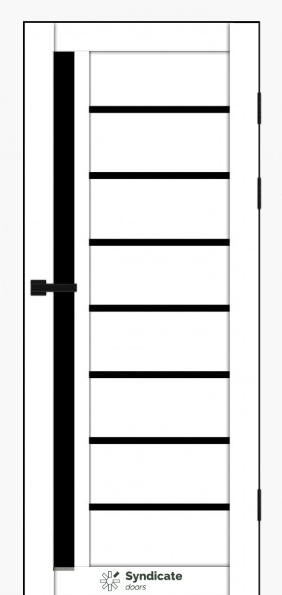 Двери Syndicat Doors PVC 101 Бьянко чёрное стекло